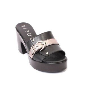 PHIL GATIÈR by REPO 57150 Black Leather Platform Sandals